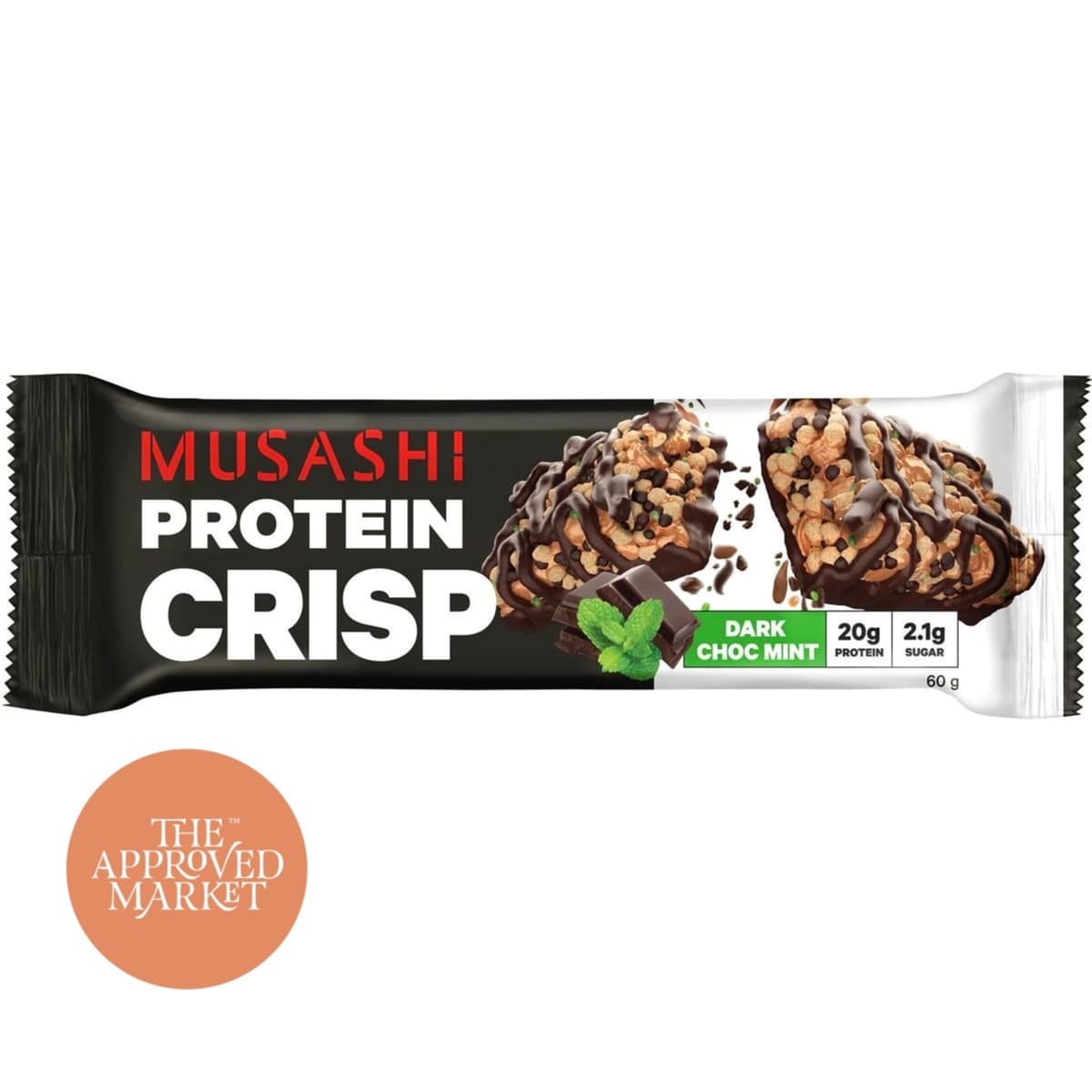 Musashi - protein Crisp Dark Choc Mint 60g | Protein Snacks Musashi - protein Crisp Dark Choc Mint 60g | Protein Snacks