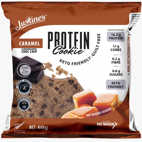 Justine'S protein Keto Cookie Caramel Chocolate Chip 60g