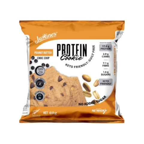 Justine'S protein Keto Cookie Peanut Butter Chocolate Chip 60g