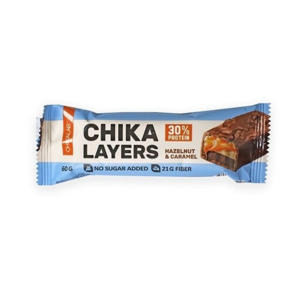 Chikalayers Chocolate Protein Bar Hazelnut with Caramel 60g | Bars Chikalayers Chocolate Protein Bar Hazelnut with Caramel 60g | Bars
