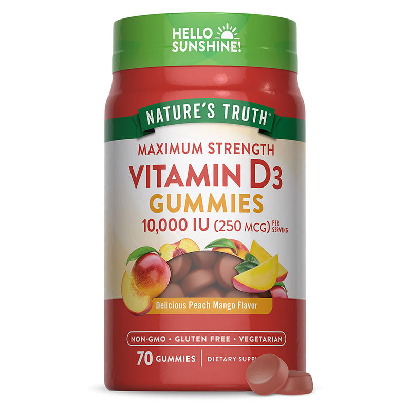 Nature's Truth Maximum Strength Vitamin D3 10,000IU Gummies Peach 70's | Vitamin D Nature's Truth Maximum Strength Vitamin D3 10,000IU Gummies Peach 70's | Vitamin D