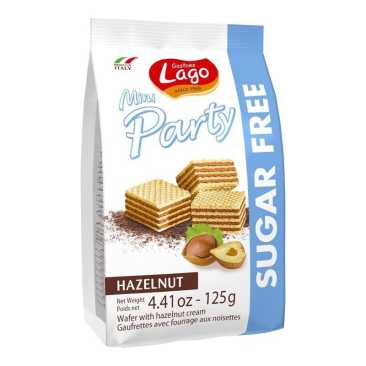 Lago Mini Party Wafers Sugar Free Hazelnut 125Gm