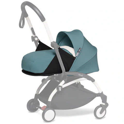 Babyzen Yoyo 0+ Stroller - White Frame With Newborn Pack 0+ (Aqua)