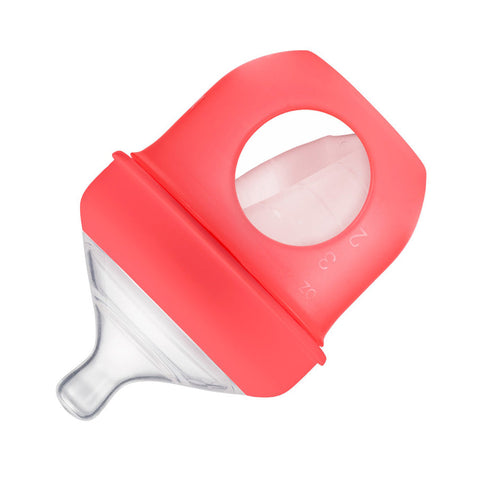 Boon -Nursh Silicone Pouch Bottle 4Oz (Coral)