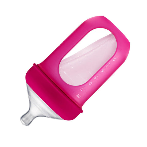 Boon -Nursh Silicone Pouch Bottle 8Oz (Pink)