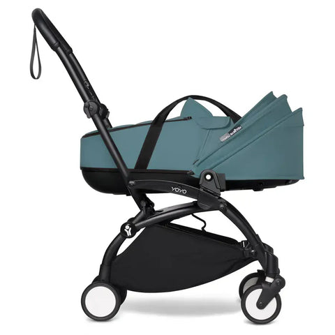 Babyzen Yoyo Stroller - Black Frame With Bassinet (Aqua)