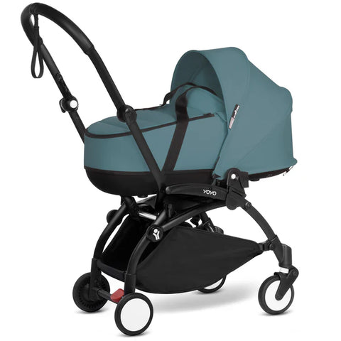 Babyzen Yoyo Stroller - Black Frame With Bassinet (Aqua)