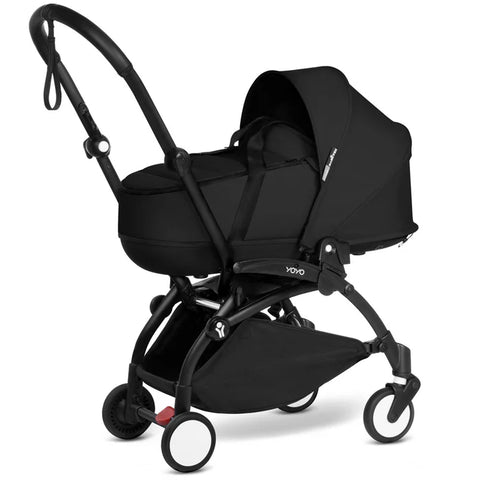 Babyzen Yoyo Stroller - White Frame With Bassinet (Black)