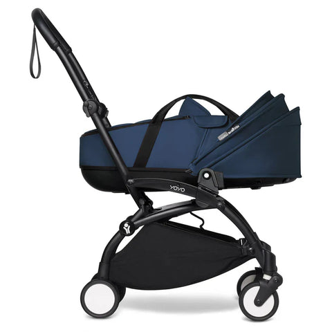 Babyzen Yoyo Stroller - Black Frame With Bassinet (Navy Blue)