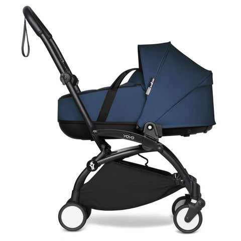 Babyzen Yoyo Stroller - Black Frame With Bassinet (Navy Blue)