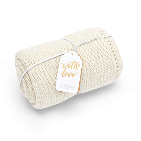 Snuz Organic Knitted Cellular Baby Blanket - Linen