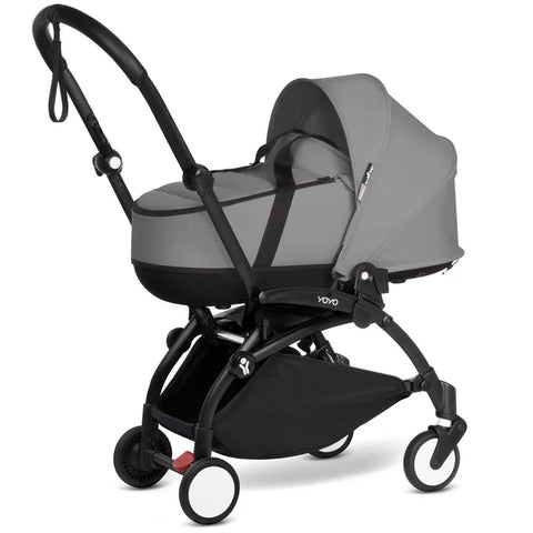 babyzen yoyo+ stroller black grey Babyzen Yoyo Stroller - Black Frame With Bassinet (Grey)