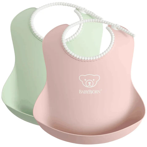 Babybjorn Baby Bib (Powder Green/Powder Pink) - Pack Of 2