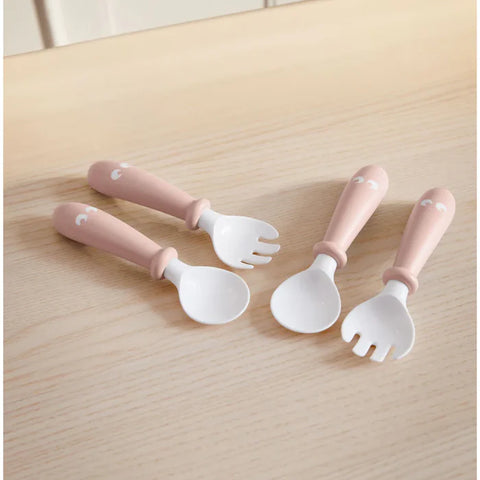 Babybjorn Baby Spoon And Fork - 4 Pcs (Powder Pink)