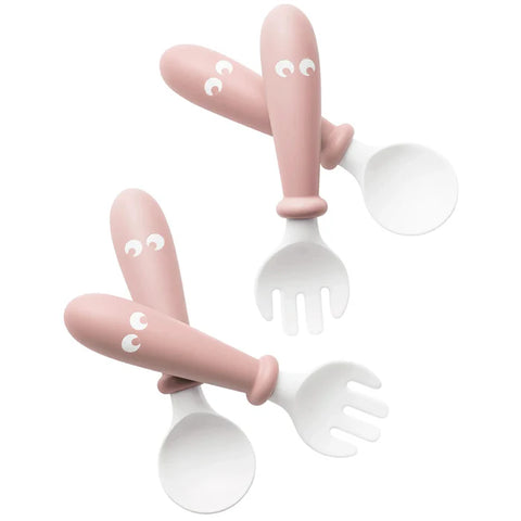 Babybjorn Baby Spoon And Fork - 4 Pcs (Powder Pink)