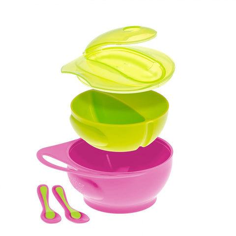 Brother Max - Easy-Hold Weaning Bowl Set (Pink/ Green)