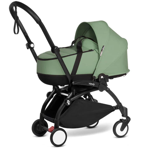 Babyzen Yoyo Stroller - Black Frame With Bassinet (Peppermint)