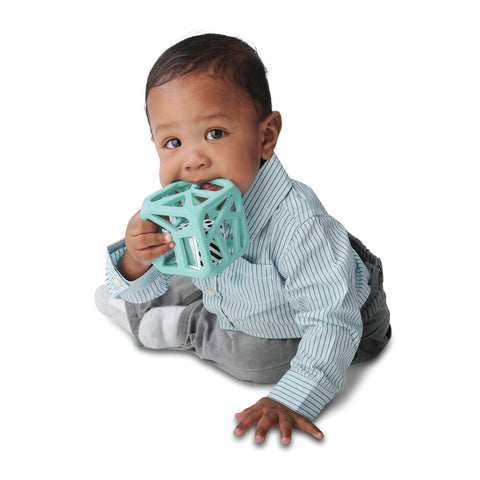 Malarkey Kids  Chew Cube Easy Grip Teether Rattle (Mint)