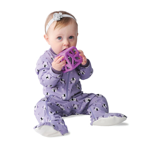 Malarkey Kids Chew Cube Easy Grip Teether Rattle (Purple)