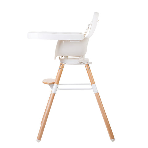 Childhome Evolu One 80° Chair 2-In-1 + Bumper (Natural, White)