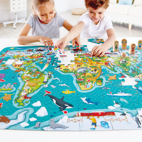 Hape - 2-In-1 World Tour Puzzle And Game