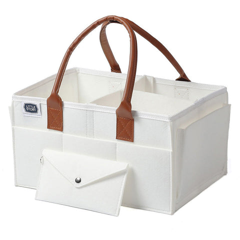 Little Story - Diaper Caddy + Travel Pouch - Medium (White)