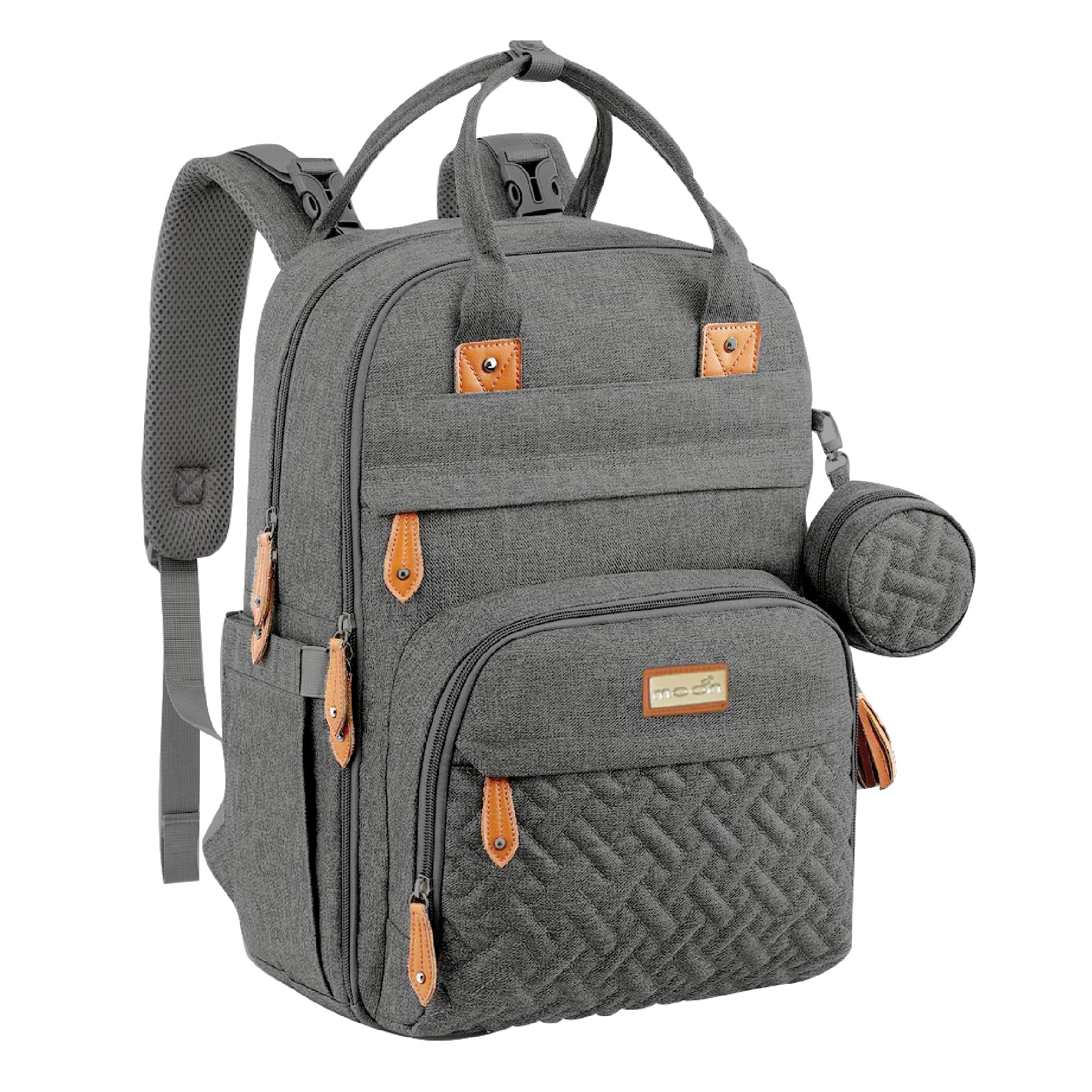Moon - Kary Me Diaper Bag Backpack With Pacifier Case (Dark Grey) | Diaper Bags & Backpacks Moon - Kary Me Diaper Bag Backpack With Pacifier Case (Dark Grey) | Diaper Bags & Backpacks