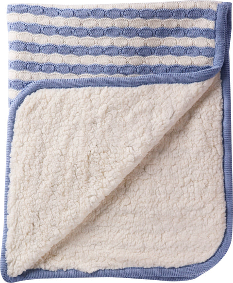 Moon Cushy - 100% Cotton Knitted Furs Baby Blanket 76X102Cm (Blue)