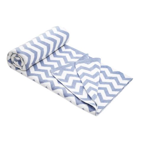 Moon - Soft Stretchy Knitted Cotton Swaddle 70x90cm (Blue)