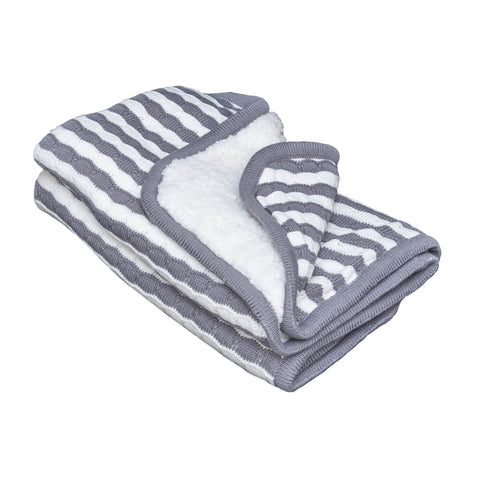 Moon Cushy - 100% Cotton Knitted Furs Baby Blanket 76x102cm - (Grey)