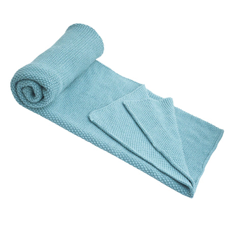 Moon - Plush 100% Cotton Cellular Baby Blanket 80x110cm - (Teal)