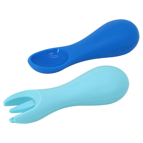 Marcus & Marcus Silicone Palm Grasp Spoon & Fork Set - Lucas