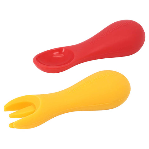 Marcus & Marcus Silicone Palm Grasp Spoon & Fork Set - Marcus