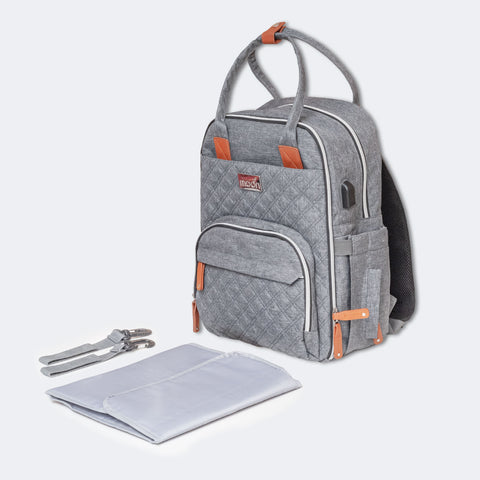 Moon - Nutra Diaper Backpack (Grey Melange)