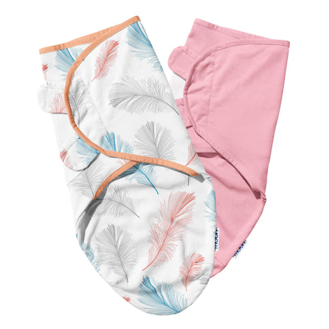 Moon Organic Swaddle, Feather (Pink)