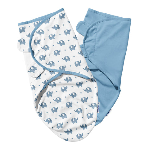 Moon Organic Swaddle Elephant (Blue)