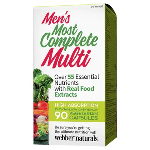 Webber Naturals Men's Most Complete Multi 90 Vegetarian Capsules | Kulud Pharmacy Webber Naturals Men's Most Complete Multi 90 Vegetarian Capsules | Kulud Pharmacy