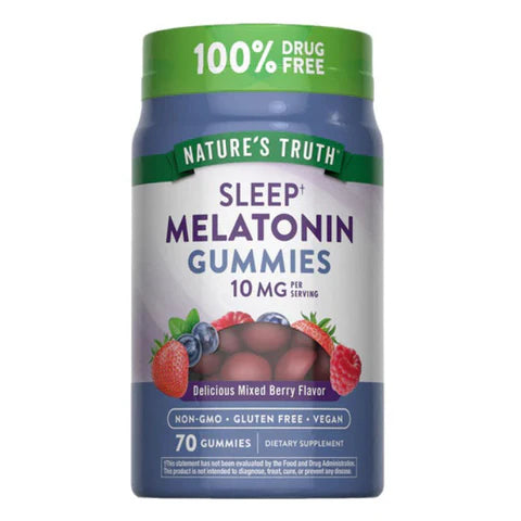 نيتشرز تروث علكات ميلاتونين للنوم ‎10 مجم بطعم التوت ‎70 قطعة