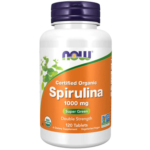 Now  Certified Organic Spirulina 1,000 Mg 120 Tablets