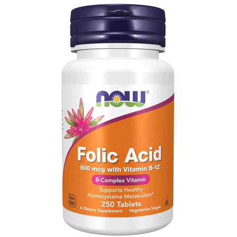Now Folic Acid 800 Mcg 250 Tablets