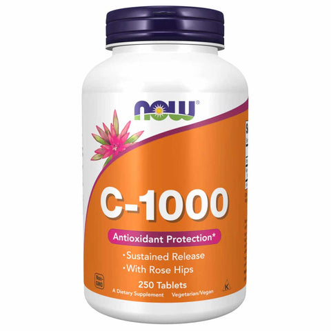 Now Vitamin C-1000 Sustained Release With Rose Hips 250 Tablets