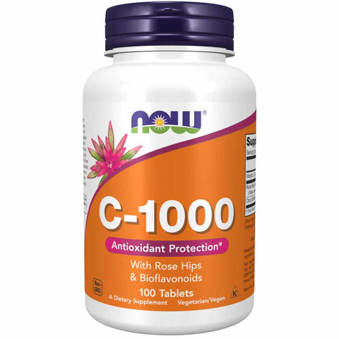 Now Vitamin C-1000 With Rose Hips & Bioflavonoids 100 Tablets