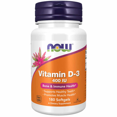 Now Vitamin D-3 400 Iu 180 Softgels