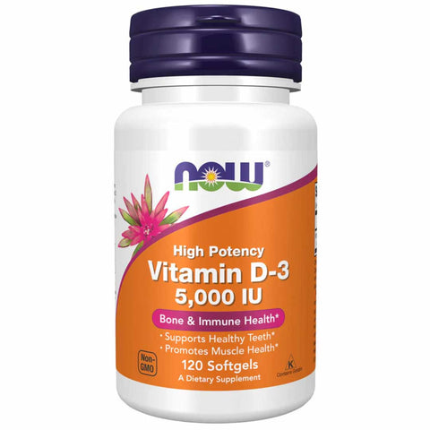 Now Vitamin D-3 5,000 Iu 120 Softgels
