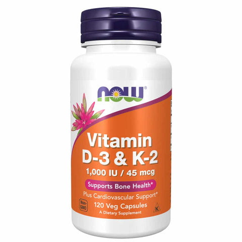 Now Vitamin D-3 & K-2  1,000 Iu 120 Veg Capsules