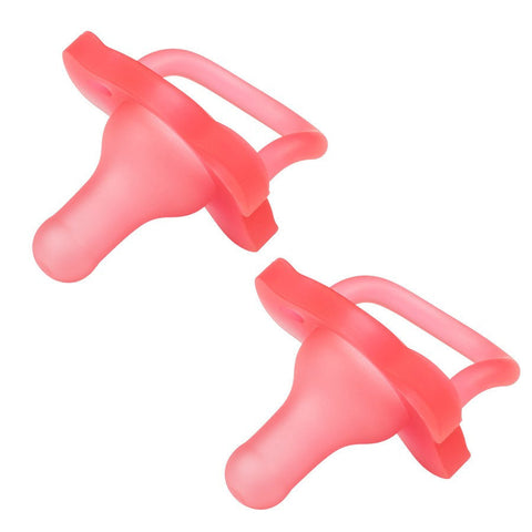 Happypaci One-Piece Silicone Pacifier (0M+, Pink, 2-Pack)