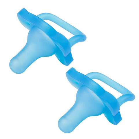 Happypaci One-Piece Silicone Pacifier (0M+, Blue, 2-Pack)