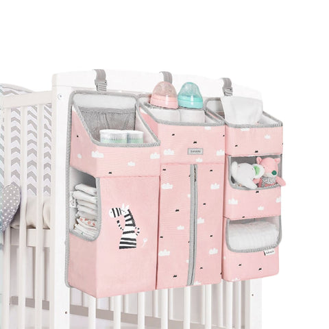 Sunveno - Baby Bedside Portable Crib Organizer (Pink)