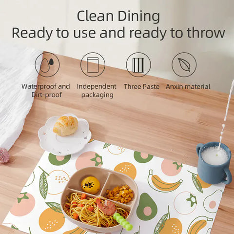 Sunveno Baby Feeding Disposable Travel Multipurpose Placemats 40Pcs