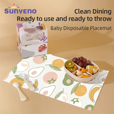 Sunveno Baby Feeding Disposable Travel Multipurpose Placemats 40Pcs